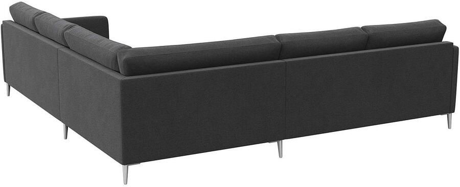 FLEXLUX Hoekbank Fiore gelijkbenig comfortabel door hoogwaardige zitconstructie smalle armleuningen super zitcomfort door koudschuim voeten van aluminium - Foto 4