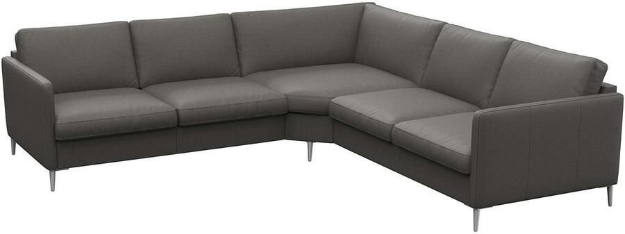 FLEXLUX Hoekbank Fiore gelijkbenig comfortabel door hoogwaardige zitconstructie smalle armleuningen super zitcomfort door koudschuim voeten van aluminium - Foto 5