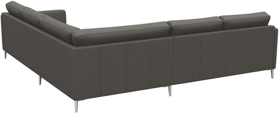 FLEXLUX Hoekbank Fiore gelijkbenig comfortabel door hoogwaardige zitconstructie smalle armleuningen super zitcomfort door koudschuim voeten van aluminium - Foto 4