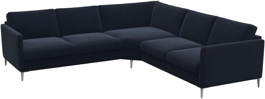 FLEXLUX Hoekbank Fiore gelijkbenig comfortabel door hoogwaardige zitconstructie smalle armleuningen super zitcomfort door koudschuim voeten van aluminium - Foto 5