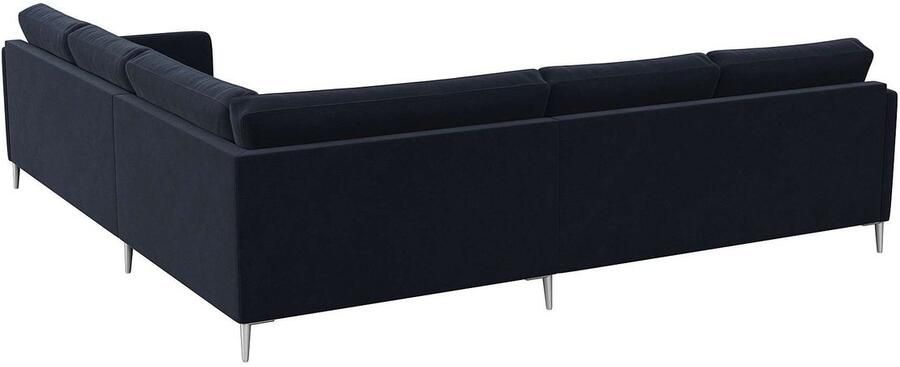 FLEXLUX Hoekbank Fiore gelijkbenig comfortabel door hoogwaardige zitconstructie smalle armleuningen super zitcomfort door koudschuim voeten van aluminium - Foto 4