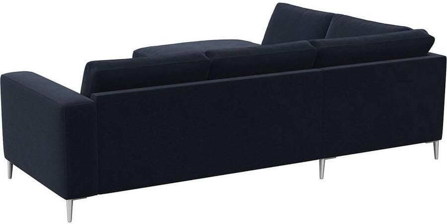 FLEXLUX Hoekbank Fiore L-vorm brede armleuningen aluminiumkleurige poten bxd 241x225 cm koudschuim in de zitting - Foto 5