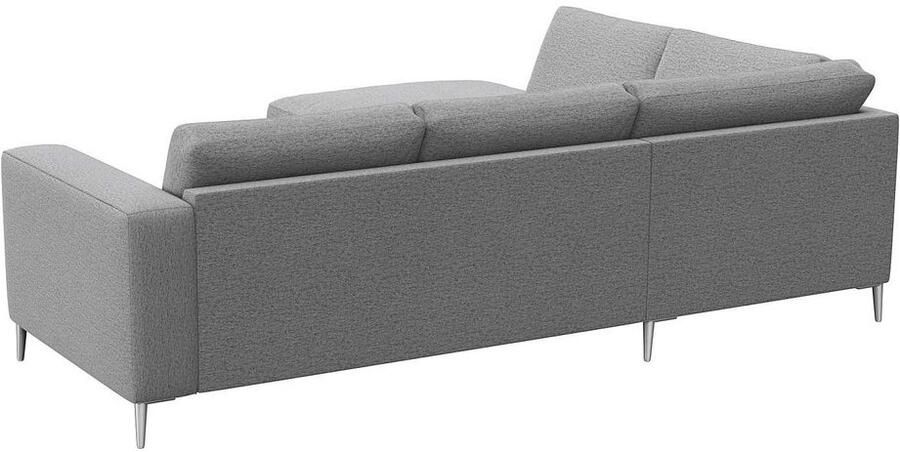 FLEXLUX Hoekbank Fiore L-vorm brede armleuningen aluminiumkleurige poten bxd 241x225 cm koudschuim in de zitting - Foto 5