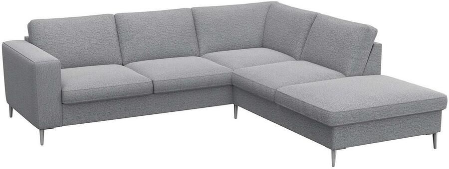 FLEXLUX Hoekbank Fiore L-vorm brede armleuningen aluminiumkleurige poten bxd 241x225 cm koudschuim in de zitting - Foto 6