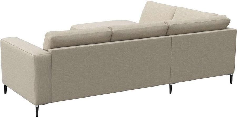 FLEXLUX Hoekbank Fiore L-vorm brede armleuningen aluminium zwarte poten bxd 241x225 cm koudschuim in de zitting - Foto 6