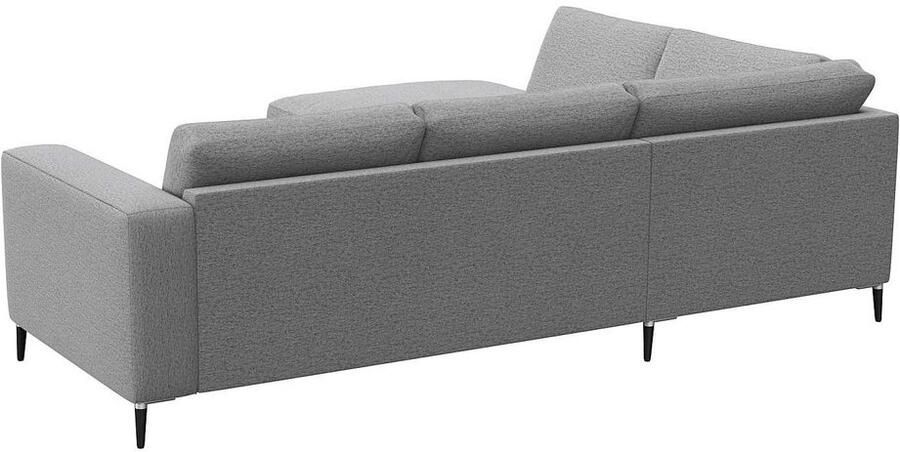 FLEXLUX Hoekbank Fiore L-vorm brede armleuningen aluminium zwarte poten bxd 241x225 cm koudschuim in de zitting - Foto 5