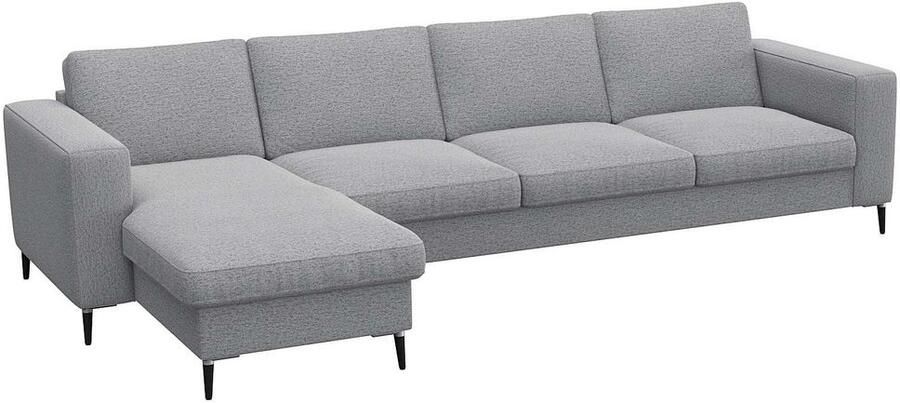 FLEXLUX Hoekbank Fiore L-vorm brede armleuningen koudschuim poten aluminium + zwart - Foto 6