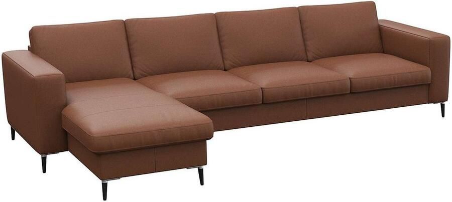 FLEXLUX Hoekbank Fiore L-vorm brede armleuningen koudschuim poten aluminium + zwart - Foto 6