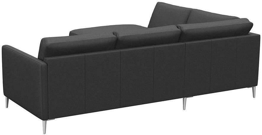 FLEXLUX Hoekbank Fiore L-vorm smalle armleuningen aluminiumkleurige voeten b d 234 225 cm koudschuim in de zitplaats - Foto 3