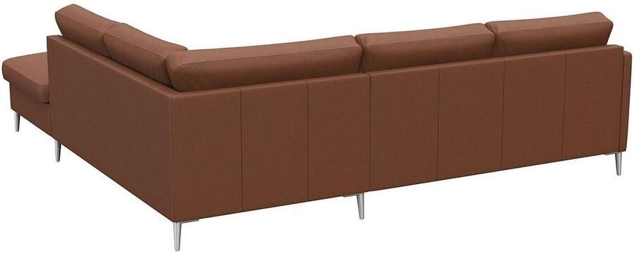 FLEXLUX Hoekbank Fiore L-vorm smalle armleuningen aluminiumkleurige voeten b d 234 225 cm koudschuim in de zitplaats - Foto 3