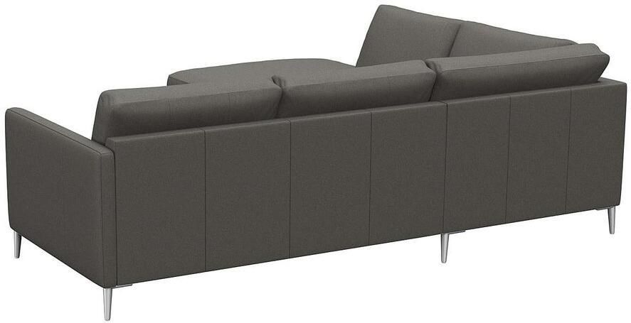 FLEXLUX Hoekbank Fiore L-vorm smalle armleuningen aluminiumkleurige voeten b d 234 225 cm koudschuim in de zitplaats - Foto 3