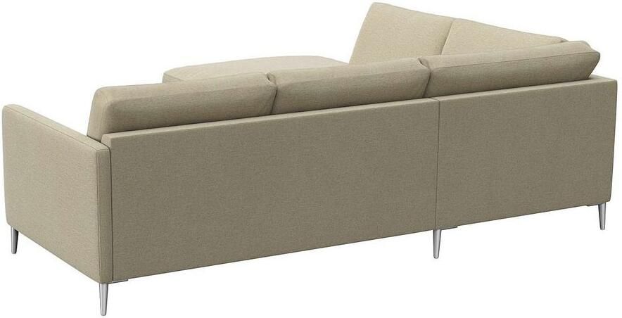 FLEXLUX Hoekbank Fiore L-vorm smalle armleuningen aluminiumkleurige voeten b d 234 225 cm koudschuim in de zitplaats - Foto 3