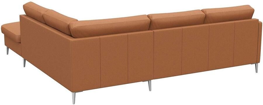 FLEXLUX Hoekbank Fiore L-vorm smalle armleuningen aluminiumkleurige voeten b d 234 225 cm koudschuim in de zitplaats - Foto 3