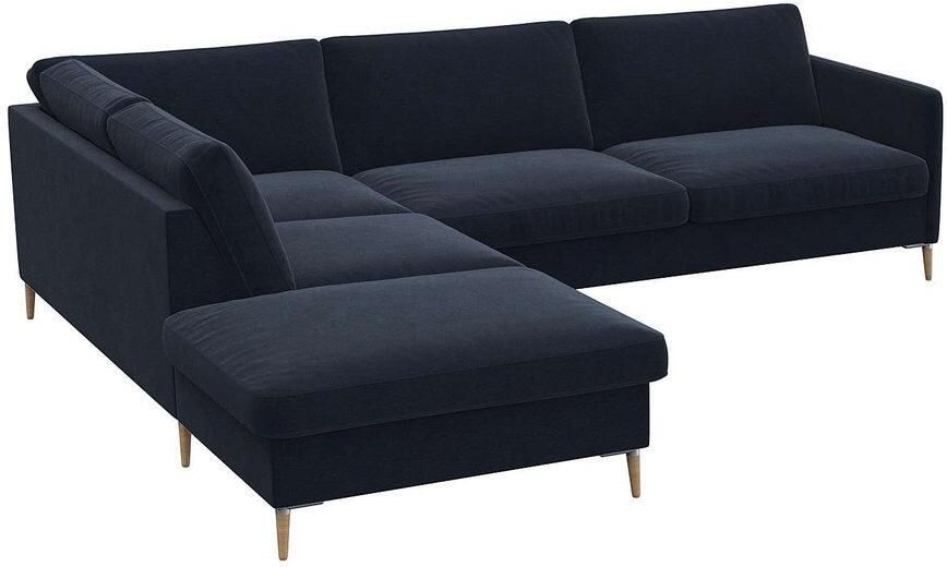 FLEXLUX Hoekbank Fiore L-vorm smalle armleuningen koudschuim aluminium + eiken poten - Foto 3