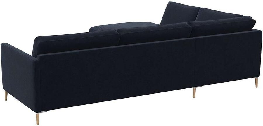 FLEXLUX Hoekbank Fiore L-vorm smalle armleuningen koudschuim aluminium + eiken poten - Foto 6