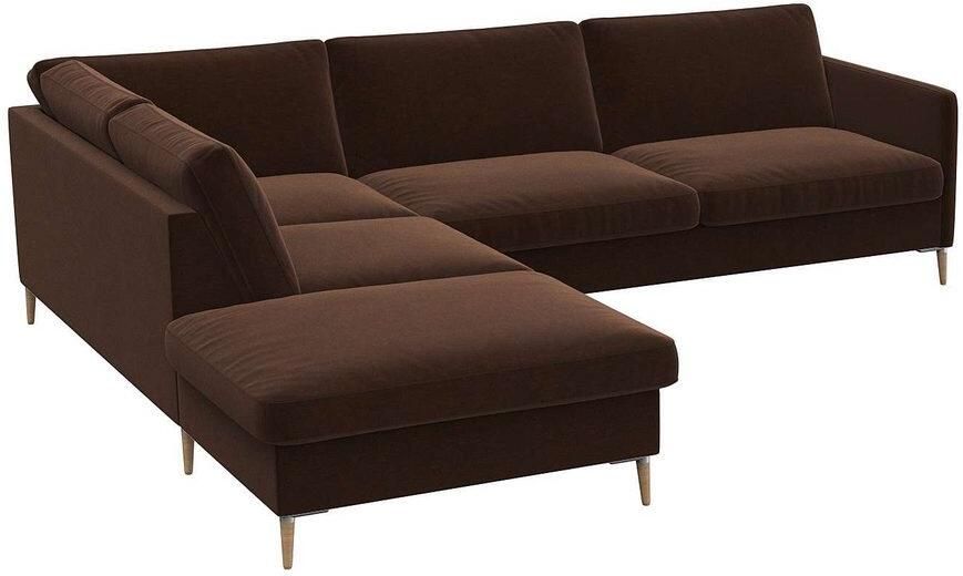 FLEXLUX Hoekbank Fiore L-vorm smalle armleuningen koudschuim aluminium + eiken poten - Foto 3