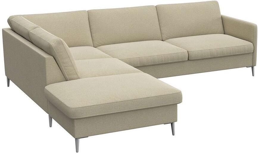 FLEXLUX Hoekbank Fiore L-vorm smalle armleuningen koudschuim aluminium poten - Foto 3