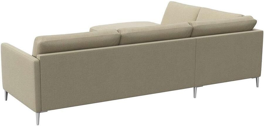 FLEXLUX Hoekbank Fiore L-vorm smalle armleuningen koudschuim aluminium poten - Foto 6