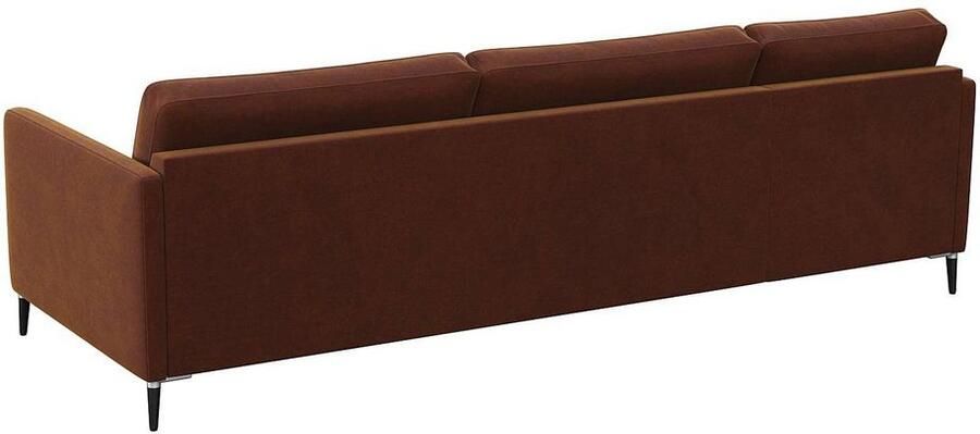 FLEXLUX Hoekbank Fiore L-vorm smalle armleuningen koudschuim poten aluminium + zwart - Foto 6