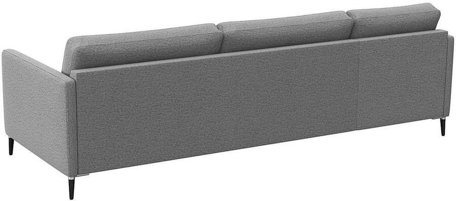 FLEXLUX Hoekbank Fiore L-vorm smalle armleuningen koudschuim poten aluminium + zwart - Foto 6