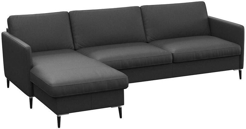 FLEXLUX Hoekbank Fiore L-vorm smalle armleuningen koudschuim poten aluminium + zwart - Foto 7