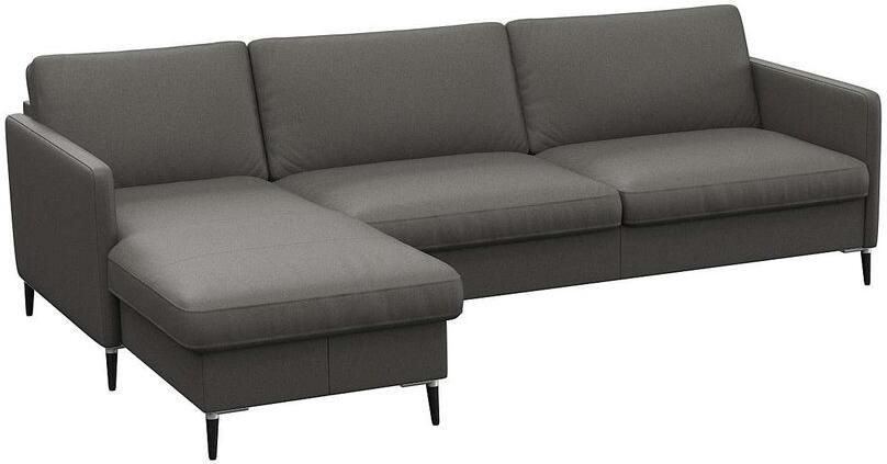 FLEXLUX Hoekbank Fiore L-vorm smalle armleuningen koudschuim poten aluminium + zwart - Foto 6