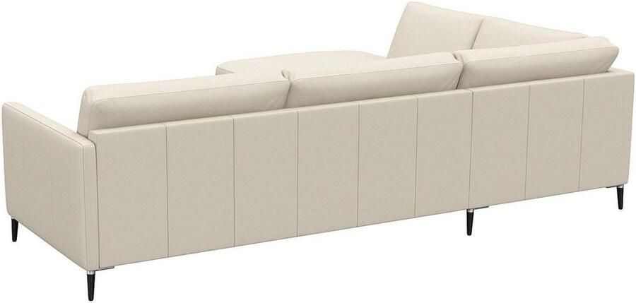 FLEXLUX Hoekbank Fiore L-vorm smalle armleuningen koudschuim poten aluminium + zwart - Foto 6