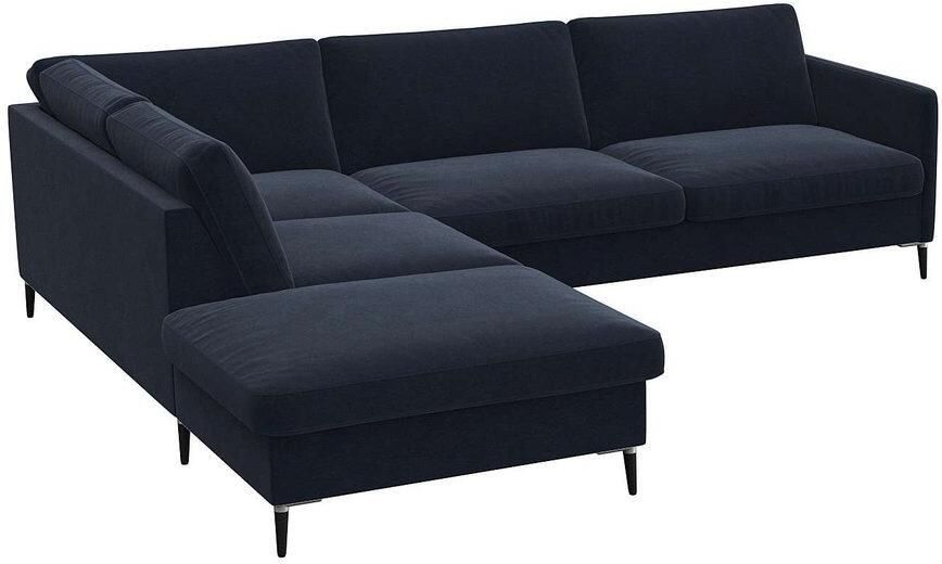 FLEXLUX Hoekbank Fiore L-vorm smalle armleuningen koudschuim poten aluminium + zwart - Foto 3