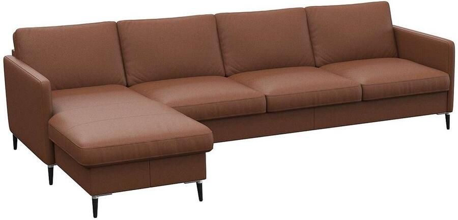 FLEXLUX Hoekbank Fiore L-vorm smalle armleuningen koudschuim poten aluminium + zwart - Foto 6