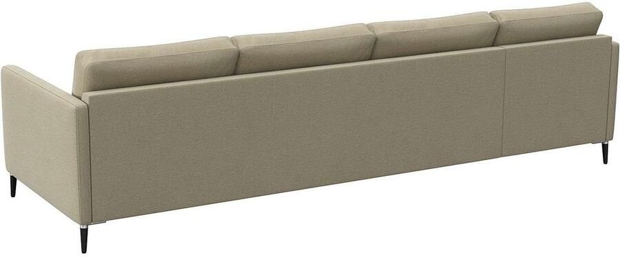 FLEXLUX Hoekbank Fiore L-vorm smalle armleuningen koudschuim poten aluminium + zwart - Foto 7