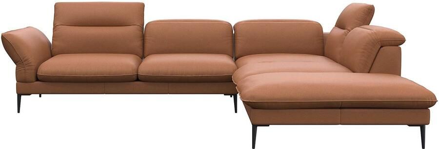 FLEXLUX Hoekbank Salino functie-sofa met ottomane relaxsofa hoekbank Bank met arm- en hoofdeinde verstellingen koudschuim & staalgolven - Foto 3