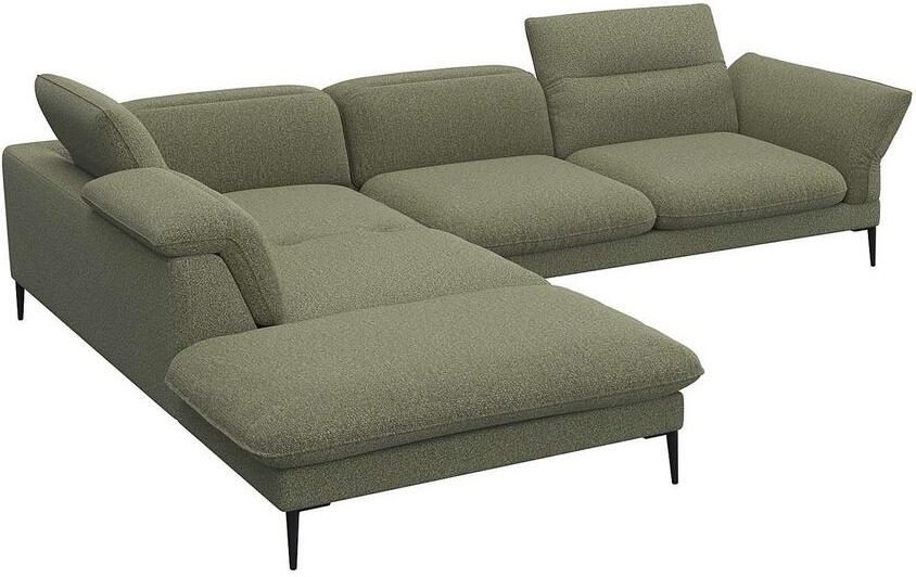 FLEXLUX Hoekbank Salino functie-sofa met ottomane relaxsofa hoekbank Bank met arm- en hoofdeinde verstellingen koudschuim & staalgolven