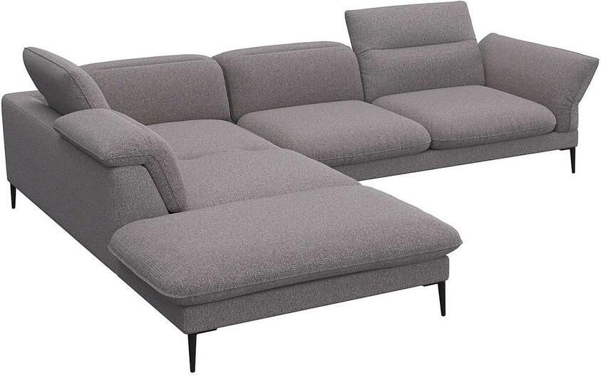 FLEXLUX Hoekbank Salino functie-sofa met ottomane relaxsofa hoekbank Bank met arm- en hoofdeinde verstellingen koudschuim & staalgolven