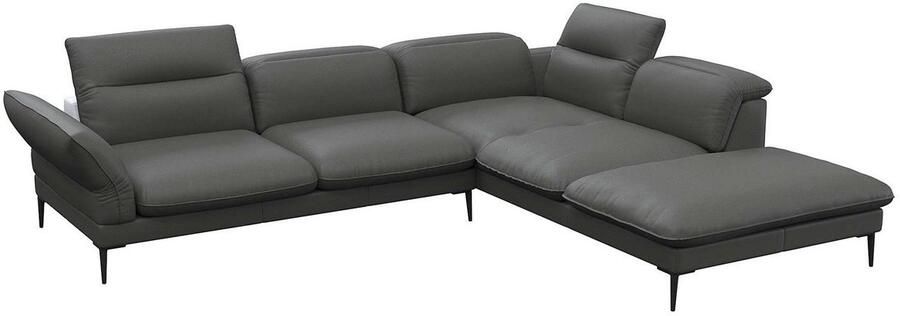 FLEXLUX Hoekbank Salino functie-sofa met ottomane relaxsofa hoekbank Bank met arm- en hoofdeinde verstellingen koudschuim & staalgolven - Foto 2