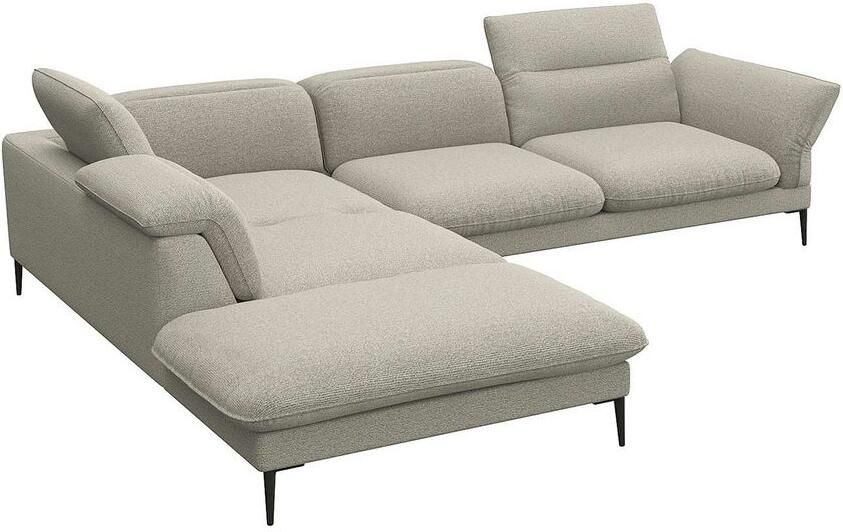 FLEXLUX Hoekbank Salino functie-sofa met ottomane relaxsofa hoekbank Bank met arm- en hoofdeinde verstellingen koudschuim & staalgolven