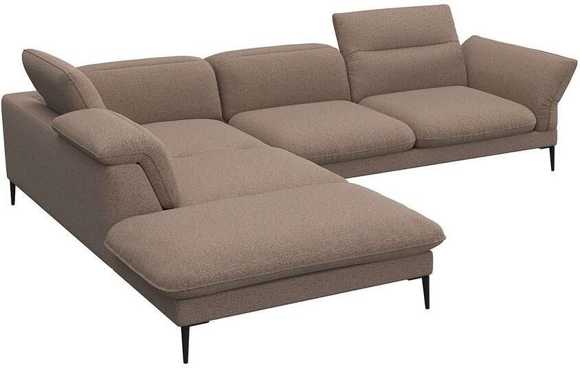 FLEXLUX Hoekbank Salino functie-sofa met ottomane relaxsofa hoekbank Bank met arm- en hoofdeinde verstellingen koudschuim & staalgolven