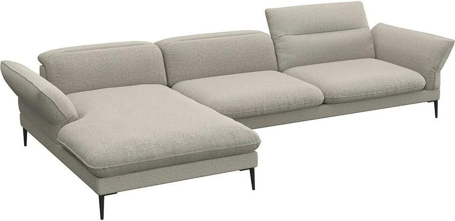 FLEXLUX Hoekbank Salino functionele bank met recamiere relaxbank hoekbank Bank met arm- en hoofdeinde verstellingen koudschuim & staalgolven - Foto 4