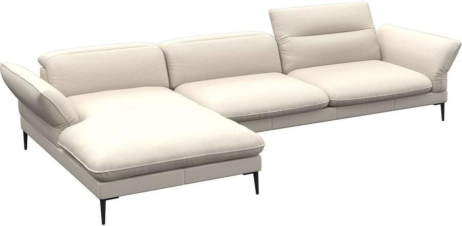 FLEXLUX Hoekbank Salino functionele bank met recamiere relaxbank hoekbank Bank met arm- en hoofdeinde verstellingen koudschuim & staalgolven - Foto 4