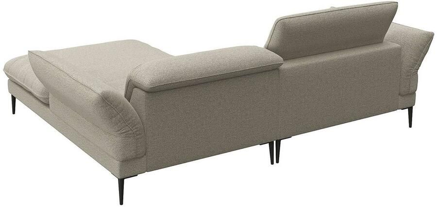 FLEXLUX Hoekbank Salino functionele bank met recamiere relaxbank hoekbank Bank met arm- en hoofdeinde verstellingen koudschuim & staalgolven