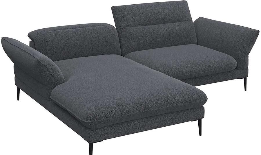 FLEXLUX Hoekbank Salino functionele bank met recamiere relaxbank hoekbank Bank met arm- en hoofdeinde verstellingen koudschuim & staalgolven - Foto 4