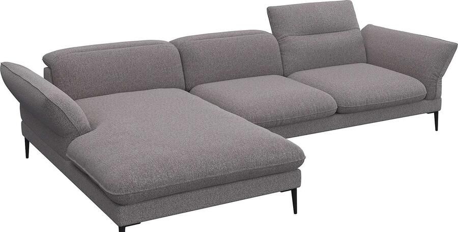 FLEXLUX Hoekbank Salino functionele bank met recamiere relaxbank hoekbank Bank met arm- en hoofdeinde verstellingen koudschuim & staalgolven - Foto 4