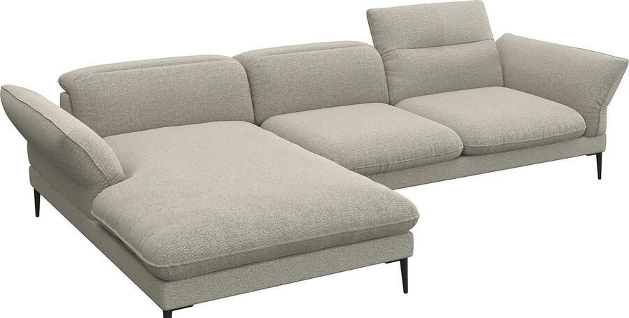 FLEXLUX Hoekbank Salino functionele bank met recamiere relaxbank hoekbank Bank met arm- en hoofdeinde verstellingen koudschuim & staalgolven - Foto 4