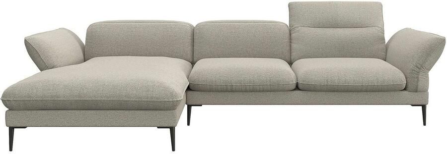 FLEXLUX Hoekbank Salino functionele bank met recamiere relaxbank hoekbank Bank met arm- en hoofdeinde verstellingen koudschuim & staalgolven - Foto 3