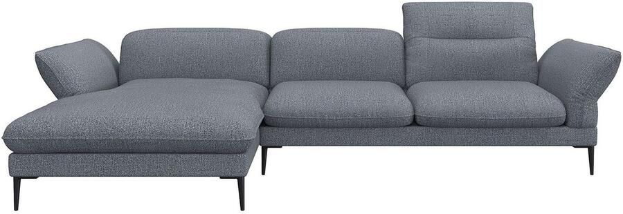 FLEXLUX Hoekbank Salino functionele bank met recamiere relaxbank hoekbank Bank met arm- en hoofdeinde verstellingen koudschuim & staalgolven - Foto 3