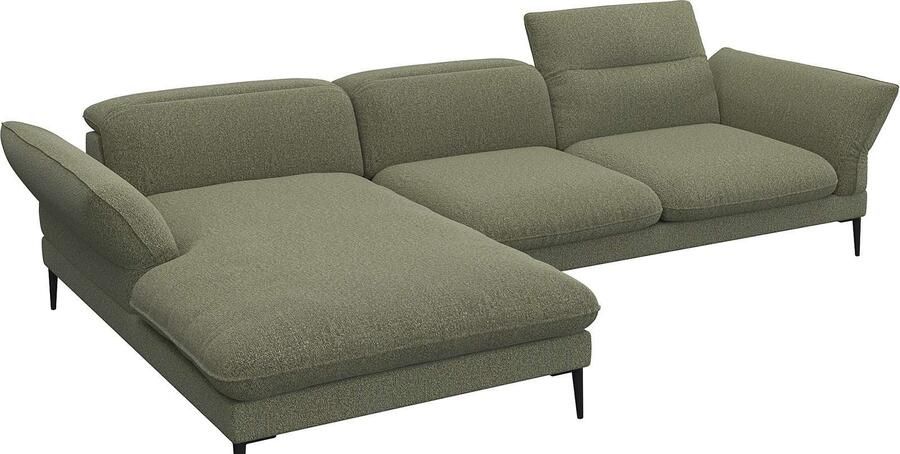 FLEXLUX Hoekbank Salino functionele bank met recamiere relaxbank hoekbank Bank met arm- en hoofdeinde verstellingen koudschuim & staalgolven - Foto 4