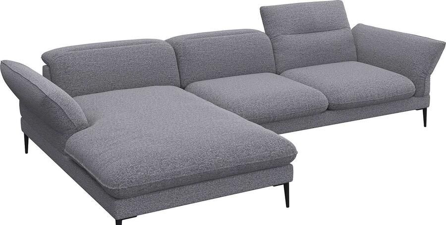 FLEXLUX Hoekbank Salino functionele bank met recamiere relaxbank hoekbank Bank met arm- en hoofdeinde verstellingen koudschuim & staalgolven - Foto 4