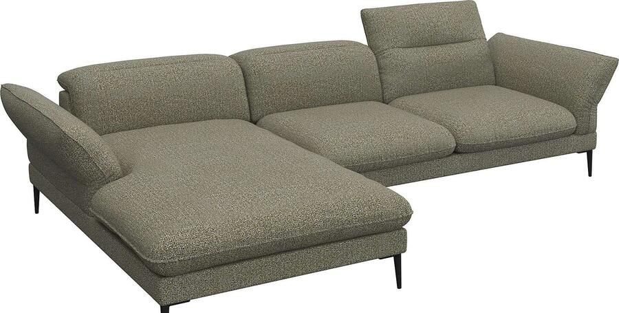 FLEXLUX Hoekbank Salino functionele bank met recamiere relaxbank hoekbank Bank met arm- en hoofdeinde verstellingen koudschuim & staalgolven - Foto 4