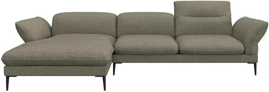 FLEXLUX Hoekbank Salino functionele bank met recamiere relaxbank hoekbank Bank met arm- en hoofdeinde verstellingen koudschuim & staalgolven - Foto 3