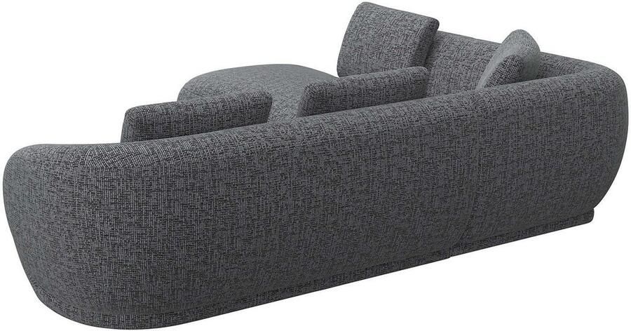 FLEXLUX Hoekbank Torino rond L-vorm bankhoek met ottomane Modern organisch bankontwerp koudschuim golfvering - Foto 2