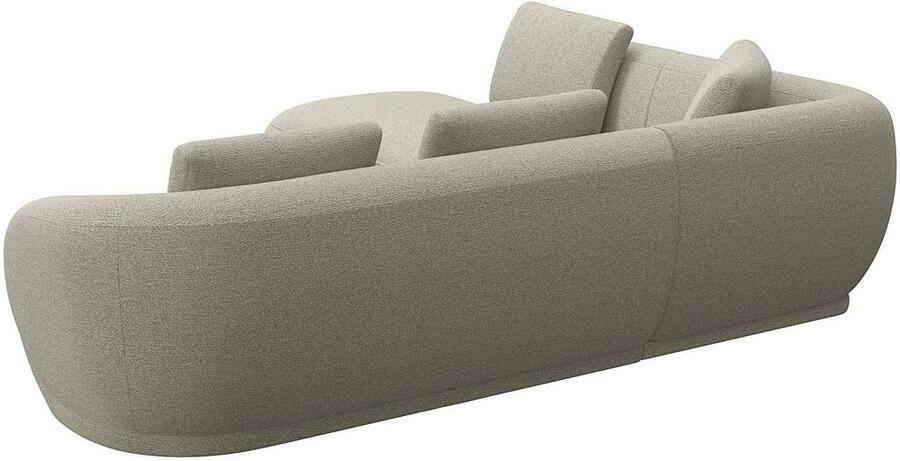 FLEXLUX Hoekbank Torino rond L-vorm bankhoek met ottomane Modern organisch bankontwerp koudschuim golfvering - Foto 2